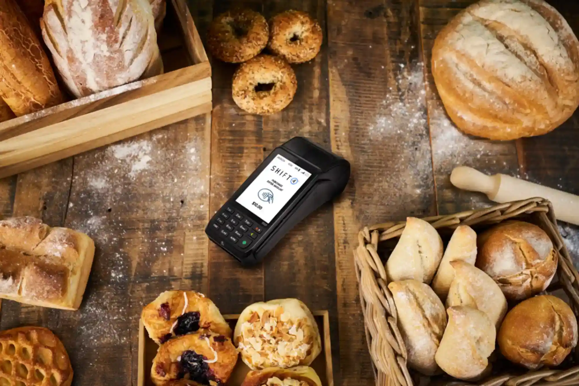 Smartpay S920 Terminal on tabletop in bakery