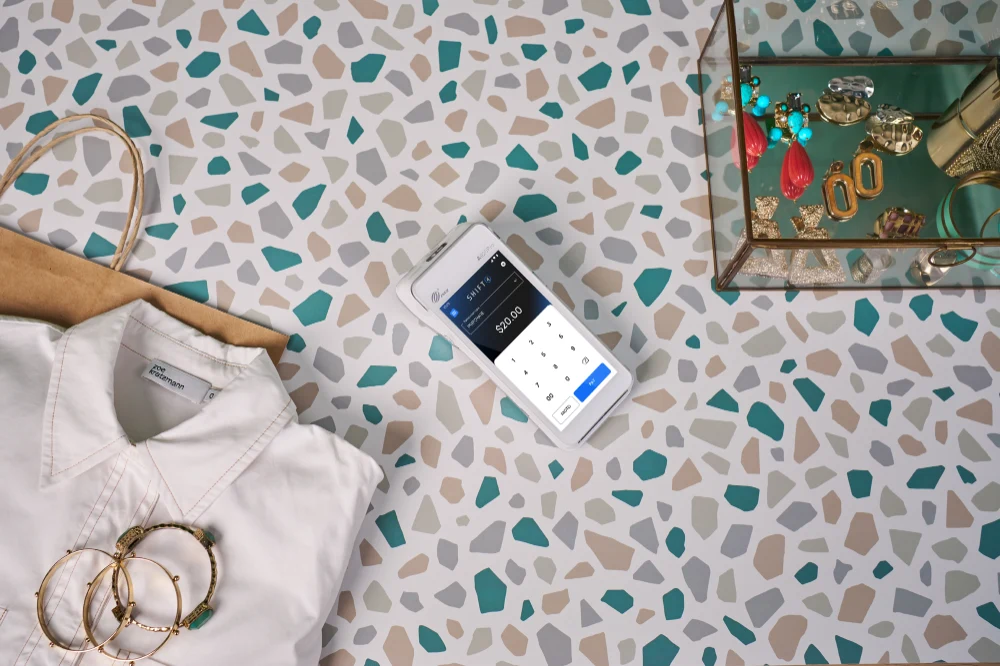 A920 Terminal resting in Retail merchant store